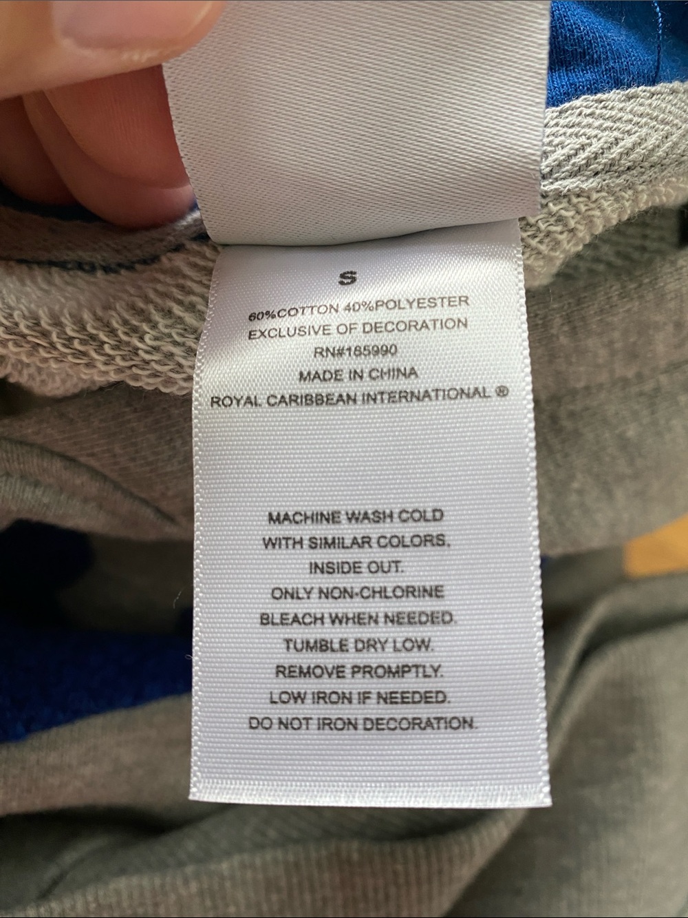 NWT! Royal Caribbean S Grey Hoodie with Blue Logo - Picture 11 of 11